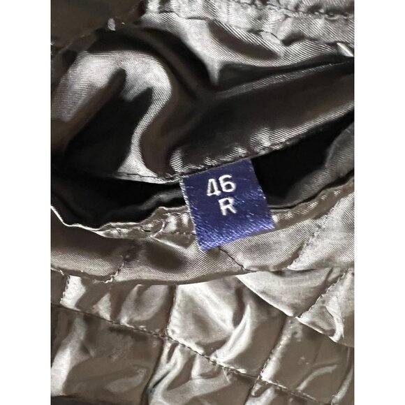 Chaps Men's Black Wool Blend Peacoat Size 46R Preppy Goth Warm Oversized - Picture 12 of 16